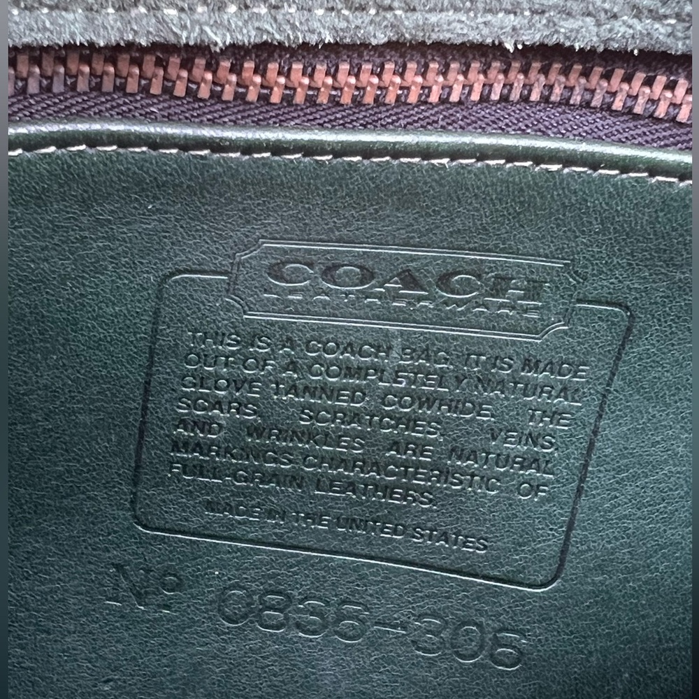 Vintage Coach Willis Satchel Bag In Bottle Green Full Grain Leather 9927 - Picture 3 of 11